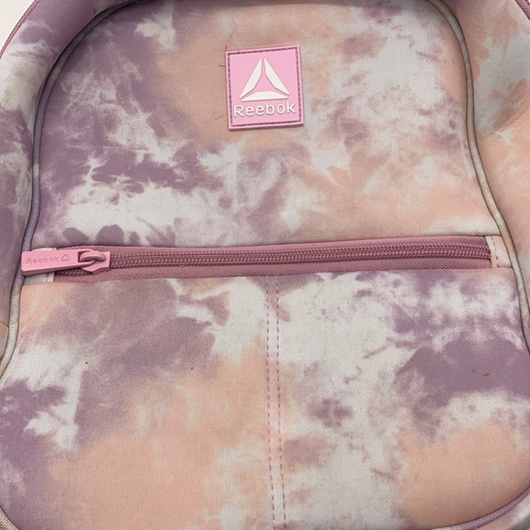 Reebok Pink Purple White Tie Dye Backpack MCB6727R - Picture 2 of 13